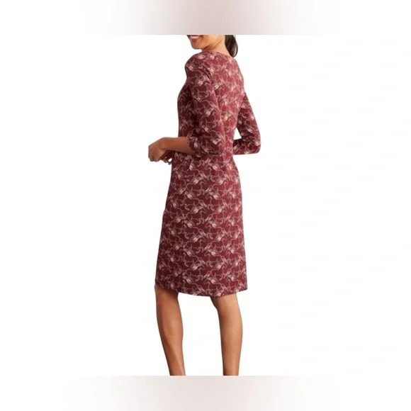 Boden Penny Dress Wild Horse Print Sheath Pencil Knee Length 3/4 Sleeve Red 6R - Picture 4 of 12